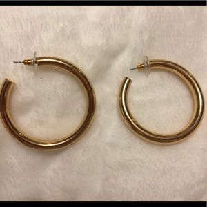 Thick gold hoops- lightweight
